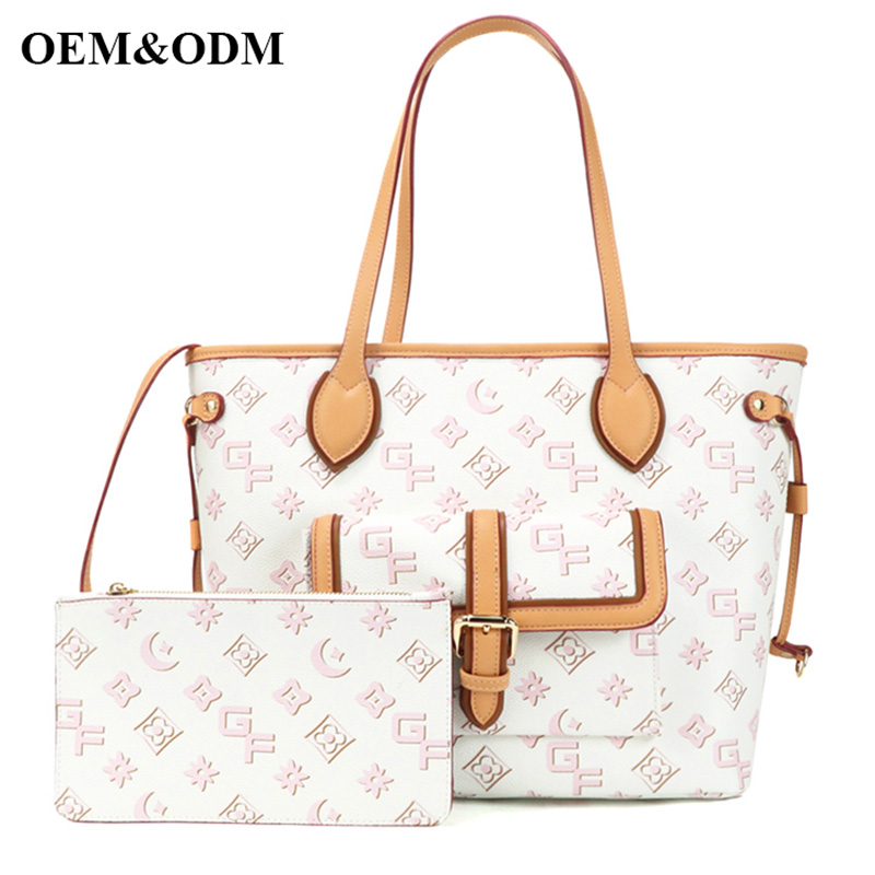 Custom Women Shoulder bag gravure embossed small tote bag