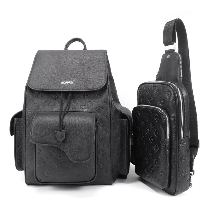 odm leather backpack computer bag supplier